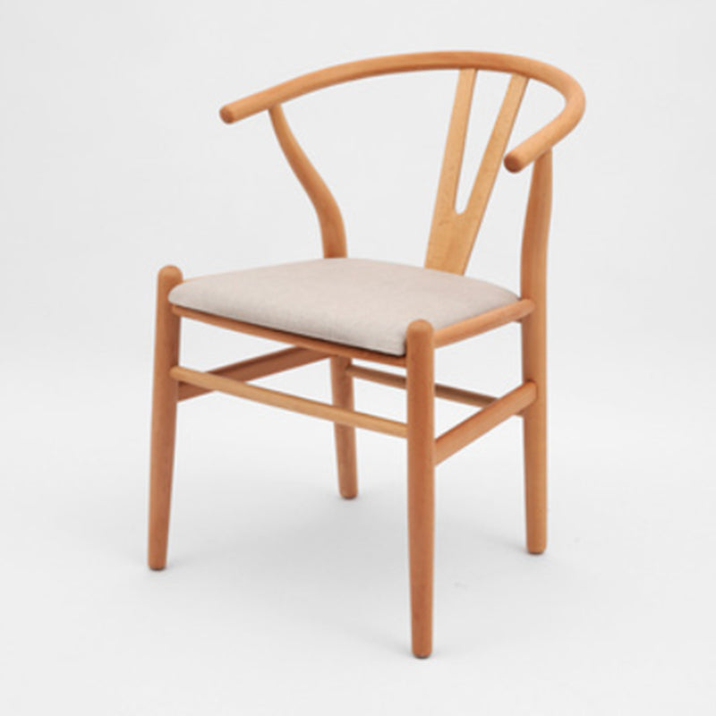 Modern Armrest Backrest Chair with Wooden Legs for Dining Room
