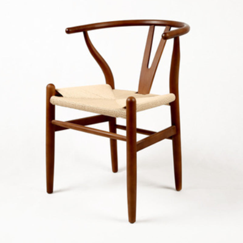Modern Armrest Backrest Chair with Wooden Legs for Dining Room