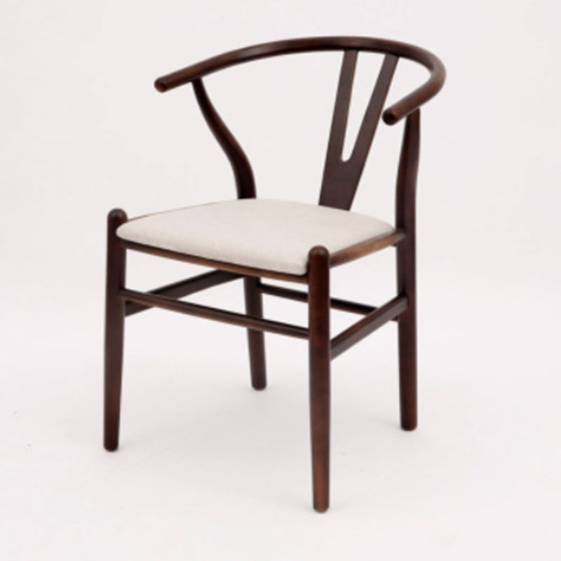 Modern Armrest Backrest Chair with Wooden Legs for Dining Room