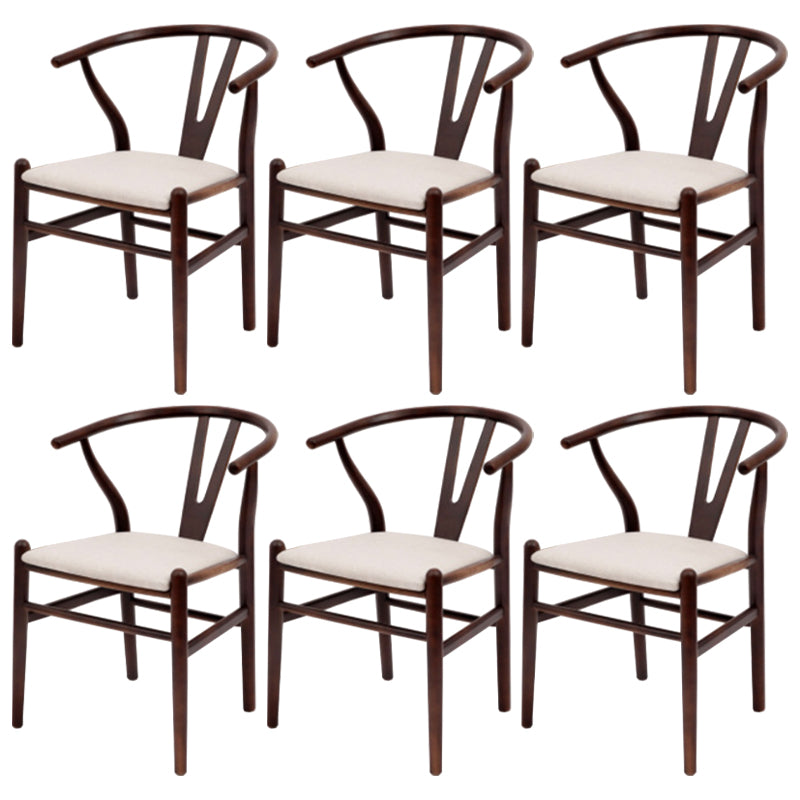 Modern Armrest Backrest Chair with Wooden Legs for Dining Room