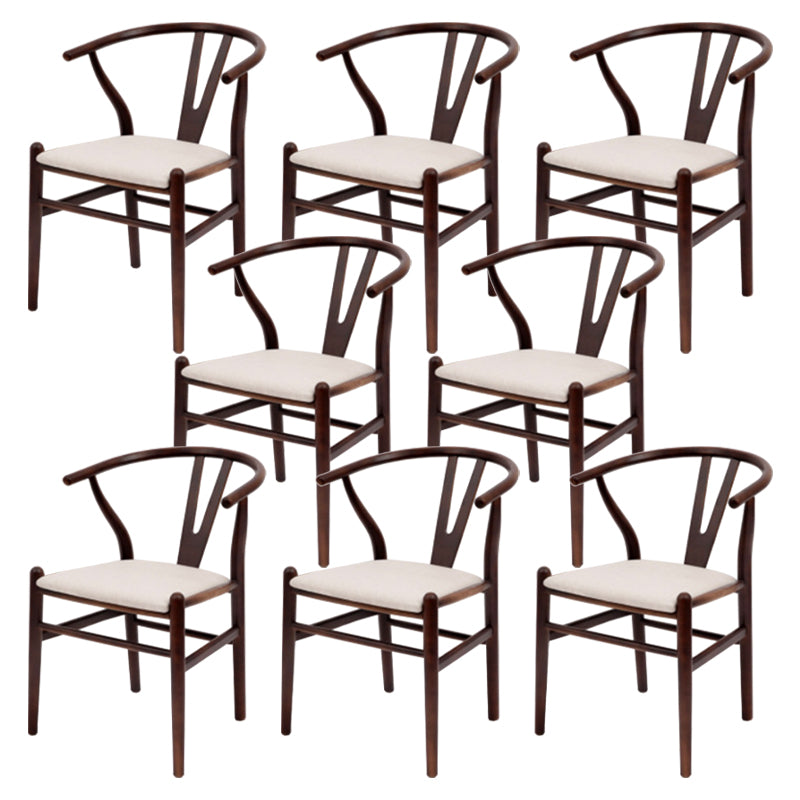 Modern Armrest Backrest Chair with Wooden Legs for Dining Room