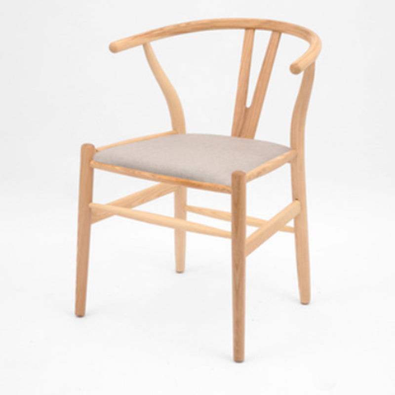 Modern Armrest Backrest Chair with Wooden Legs for Dining Room