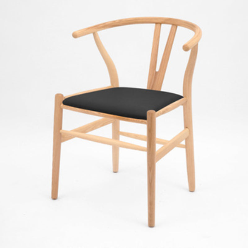 Modern Armrest Backrest Chair with Wooden Legs for Dining Room