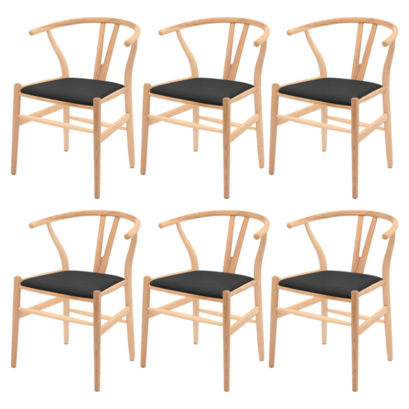 Modern Armrest Backrest Chair with Wooden Legs for Dining Room
