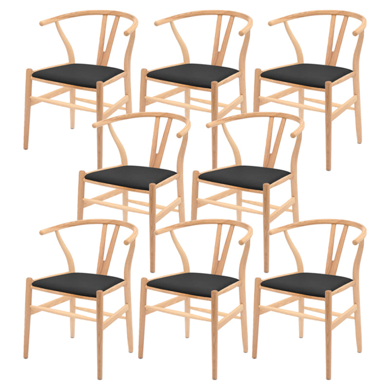 Modern Armrest Backrest Chair with Wooden Legs for Dining Room