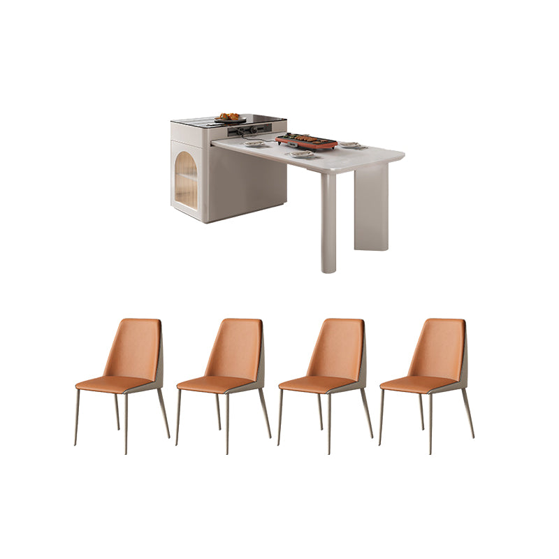 Sintered Stone Dining Table Set 5 Pieces Dining Set for Kitchen