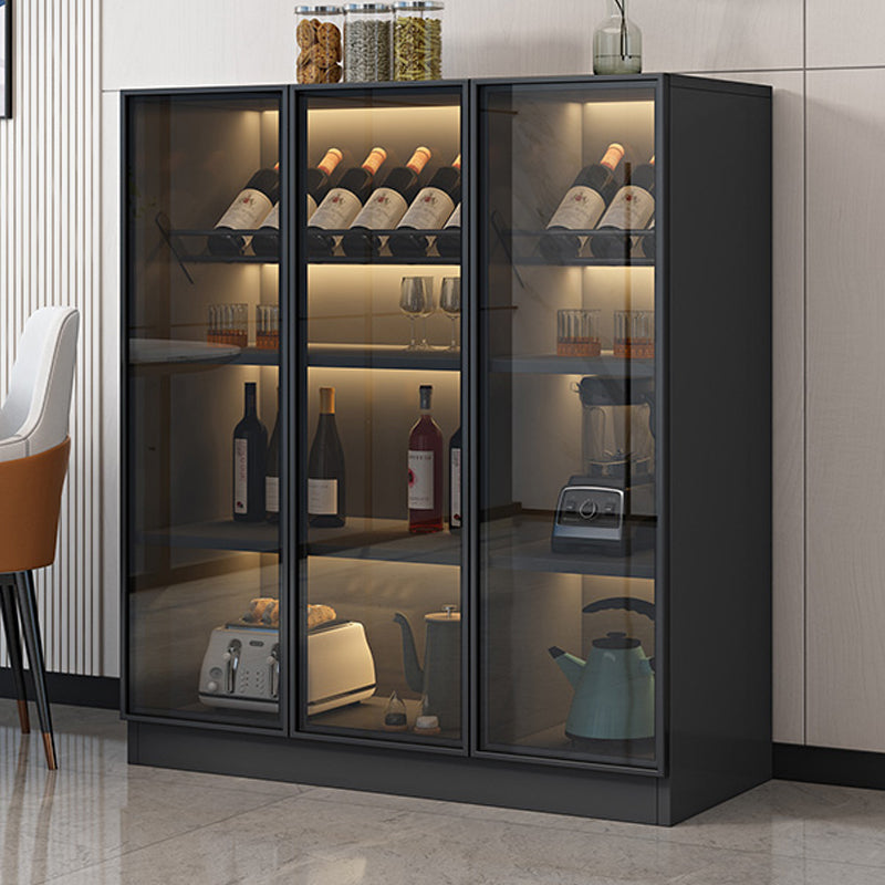 Black Floor Wine Rack Wooden Wine Bottle Rack for Living Room, without Lights