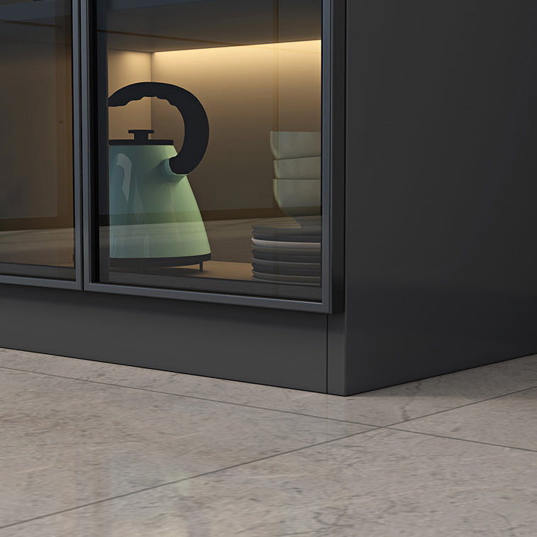 Black Floor Wine Rack Wooden Wine Bottle Rack for Living Room, without Lights