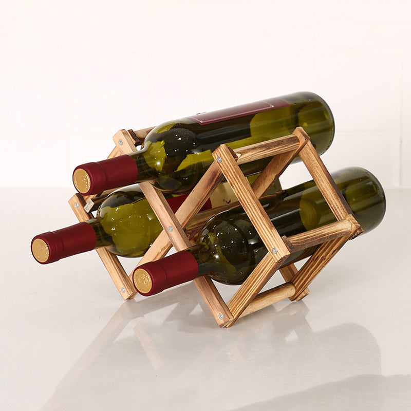Countertop Bottle Holder Solid Wood Wine Bottle Rack for Living Room