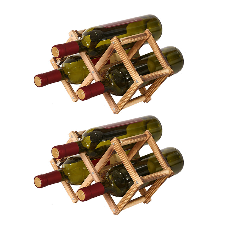 Countertop Bottle Holder Solid Wood Wine Bottle Rack for Living Room
