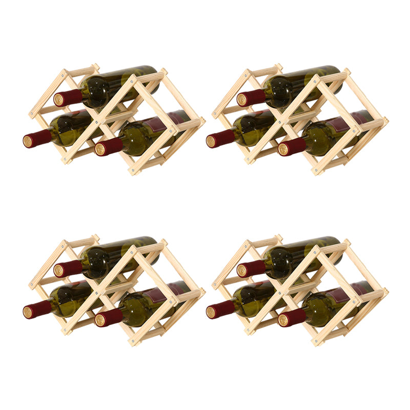 Countertop Bottle Holder Solid Wood Wine Bottle Rack for Living Room