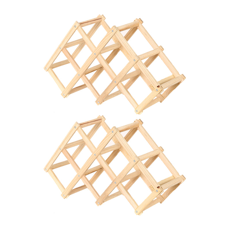 Countertop Bottle Holder Solid Wood Wine Bottle Rack for Living Room