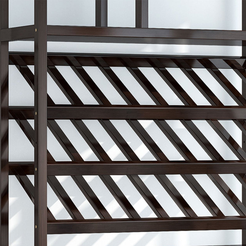 Traditional Brown Wine Rack Floor Wood Wine Bottle Rack for Living Room