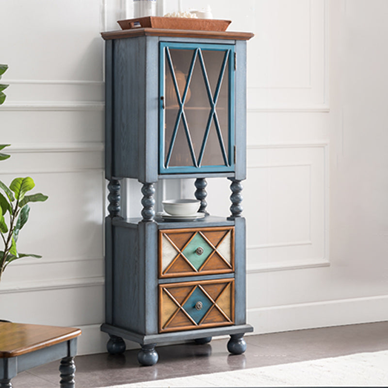 Rustic Floor Wine Rack Solid Wood Wine Bottle Holder for Living Room