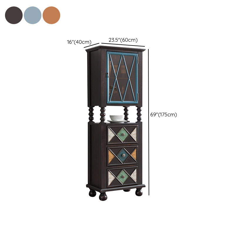 Rustic Floor Wine Rack Solid Wood Wine Bottle Holder for Living Room