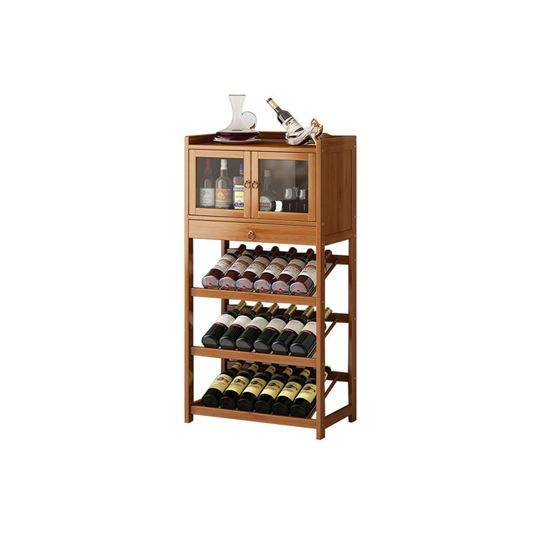 Modern Floor Wine Bottle Rack Wooden Brown Wine Bottle Rack for Home