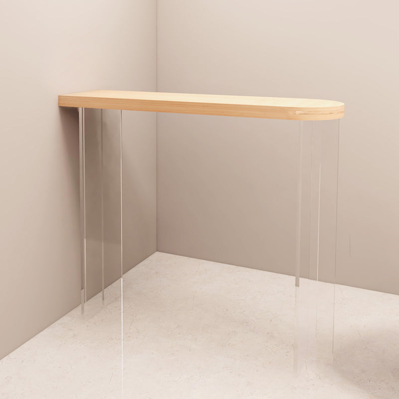 Modern Style Bar Table Set 1/2 Pcs Wooden Top Acrylic Base Bar Table Set