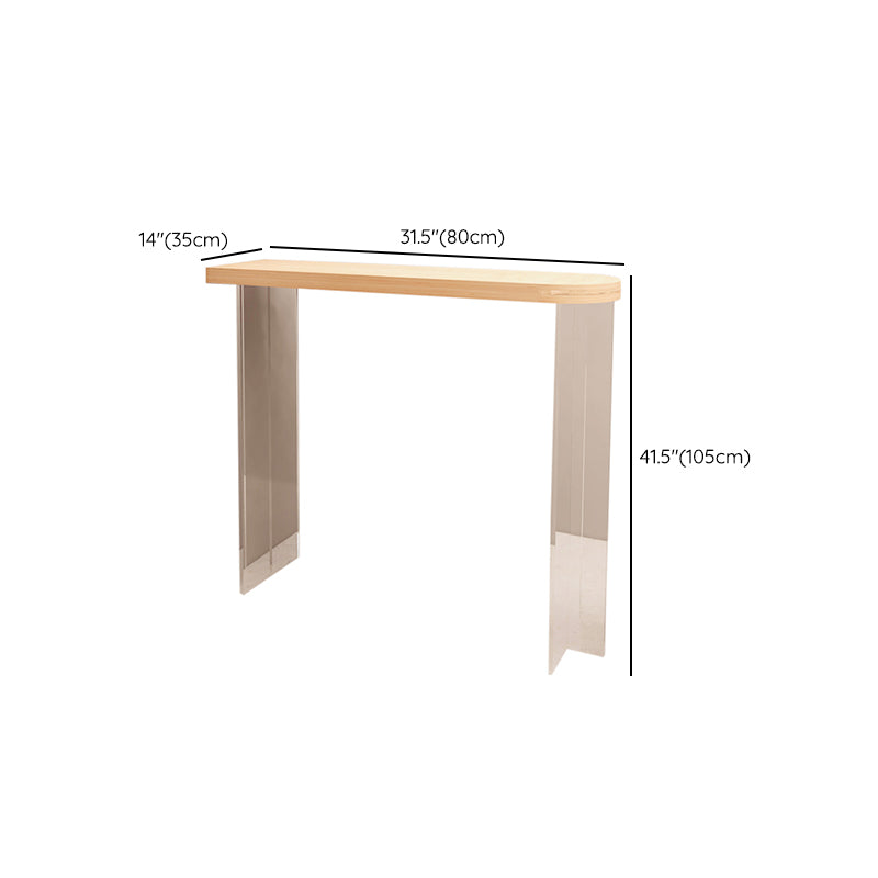 Modern Style Bar Table Set 1/2 Pcs Wooden Top Acrylic Base Bar Table Set