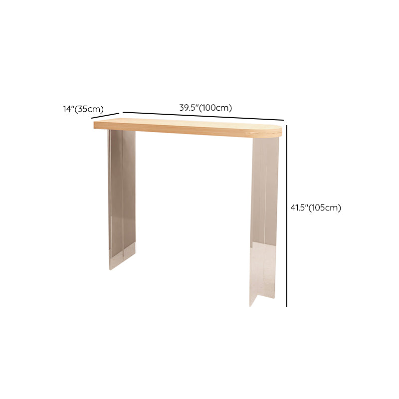 Modern Style Bar Table Set 1/2 Pcs Wooden Top Acrylic Base Bar Table Set