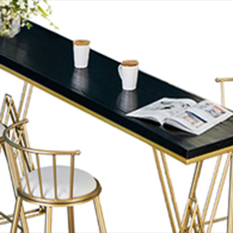 Glam Style Solid Wood Pub Dining Set 1/2/3/4 Pcs Rectangular Pub Set for Home