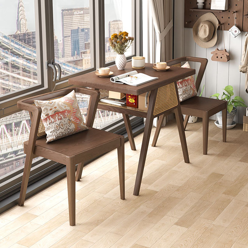 2 Person Patio Dining Table Set Rubber Wood Bistro Table Set