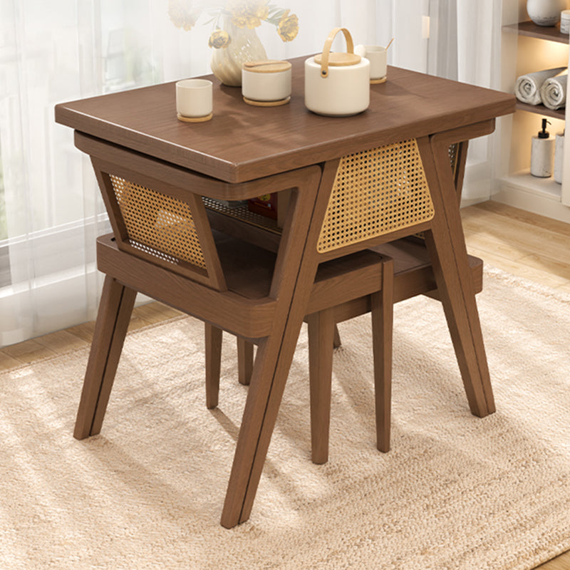 2 Person Patio Dining Table Set Rubber Wood Bistro Table Set