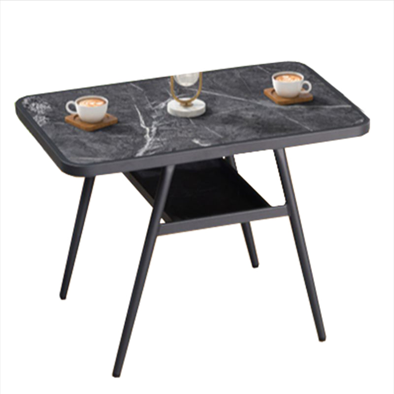 Modern Style Bistro Set Wooden 1/3 Pcs Metal Base Bistro Set