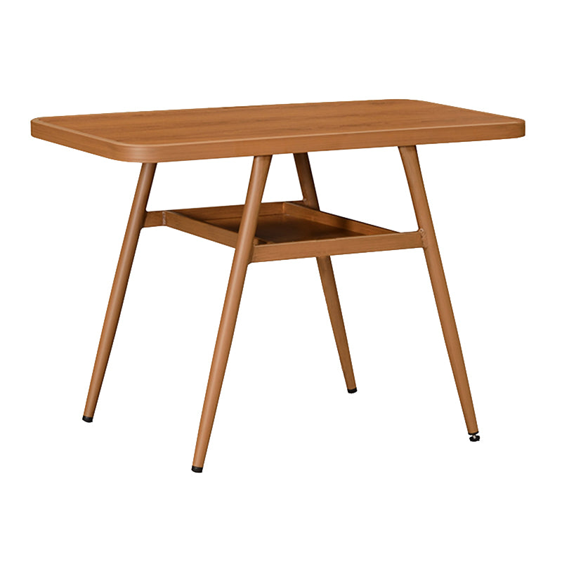 Modern Style Bistro Set Wooden 1/3 Pcs Metal Base Bistro Set