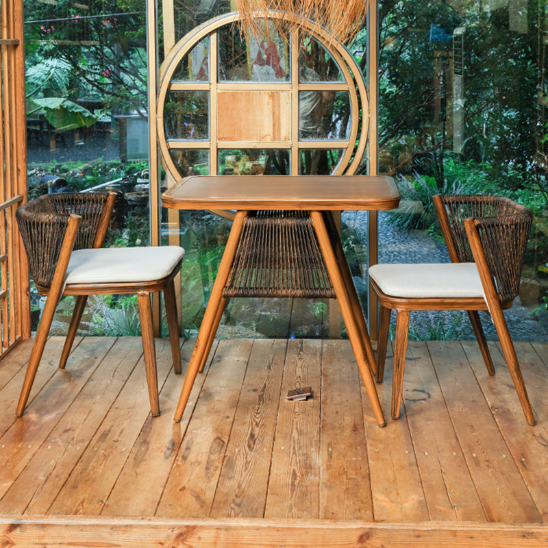 Modern Style Bistro Set 1/3 Pcs Wood Top Metal Base Bistro Set
