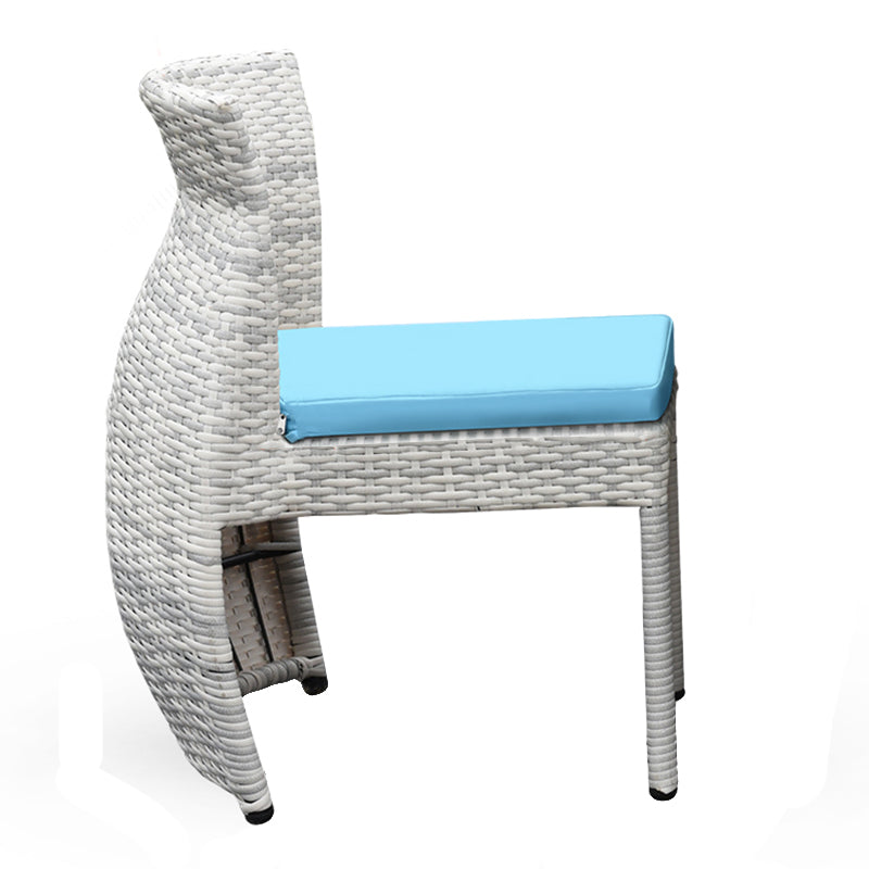 Boho Style Bistro Set 3 Pieces Round Glass Water Resistant Bistro Set