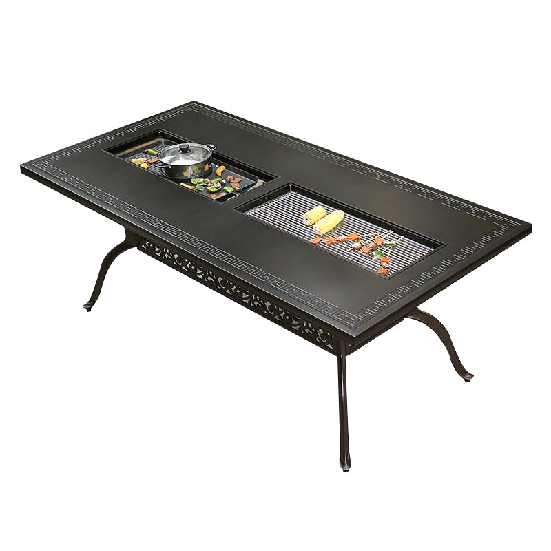 Modern Geometric Waterproof Courtyard Table Aluminum Outdoor Table
