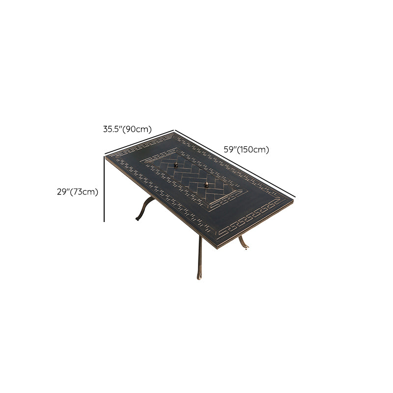 Modern Geometric Waterproof Courtyard Table Aluminum Outdoor Table