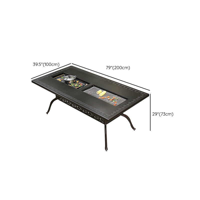 Modern Geometric Waterproof Courtyard Table Aluminum Outdoor Table