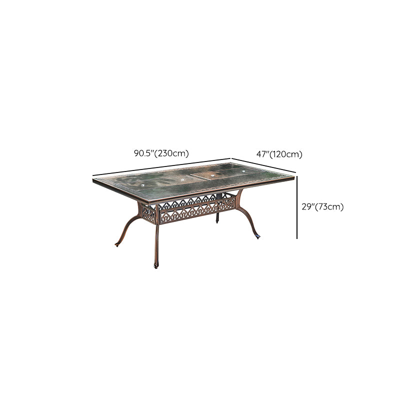 Modern Geometric Waterproof Courtyard Table Aluminum Outdoor Table