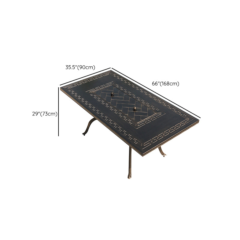 Modern Geometric Waterproof Courtyard Table Aluminum Outdoor Table
