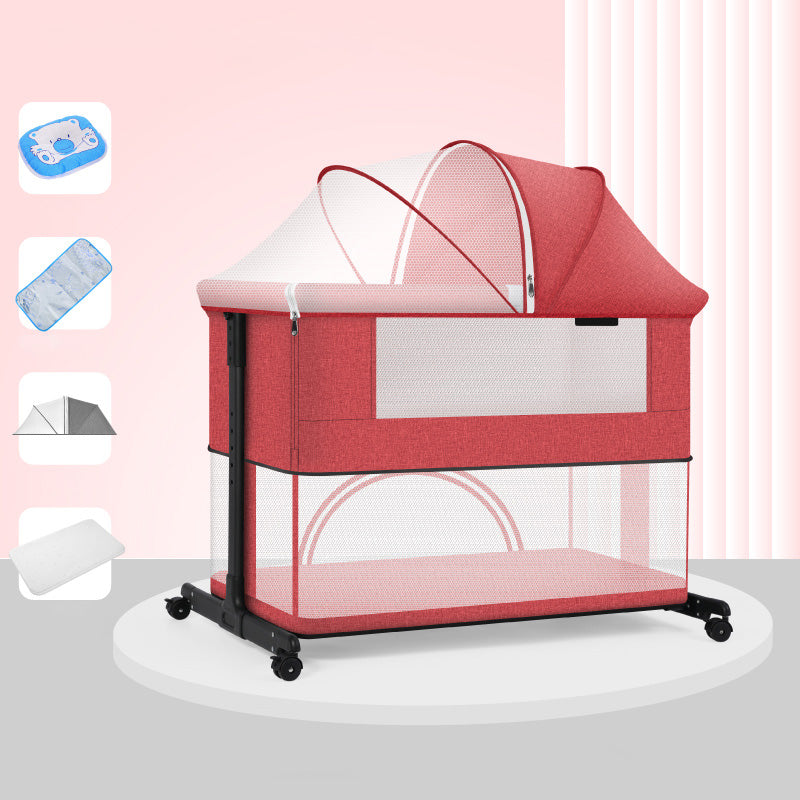 Contemporary Plastic Nursery Crib Color Matching Wheels Nursery Bed