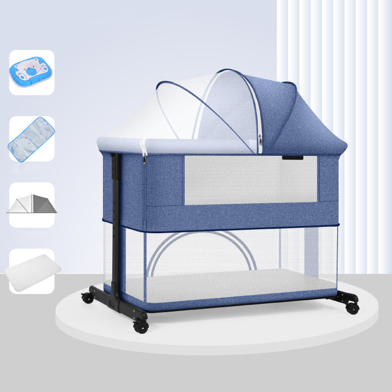 Contemporary Plastic Nursery Crib Color Matching Wheels Nursery Bed