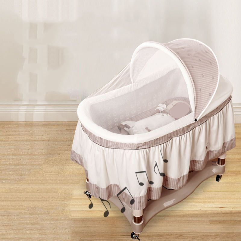 Contrast Color Contemporary Nursery Bed Plastic Baby Crib with Casters