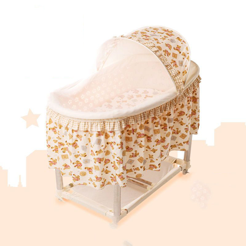 Contrast Color Contemporary Nursery Bed Plastic Baby Crib with Casters