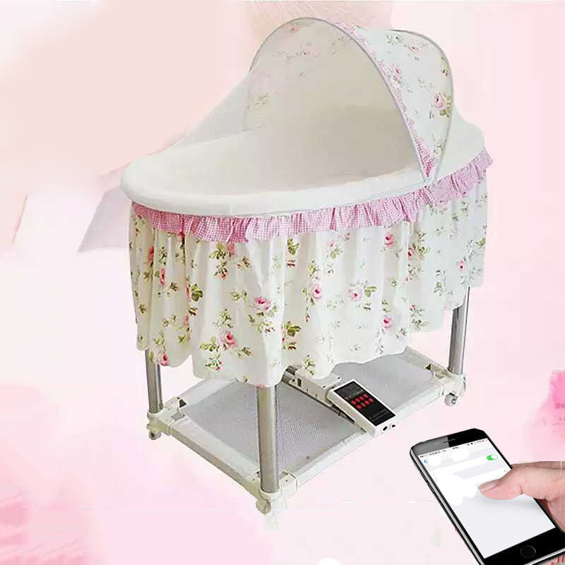 Contrast Color Contemporary Nursery Bed Plastic Baby Crib with Casters