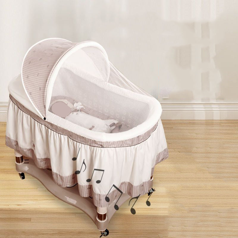 Contrast Color Contemporary Nursery Bed Plastic Baby Crib with Casters