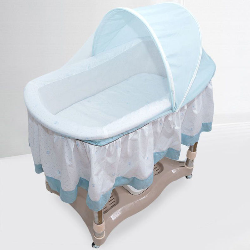 Contrast Color Contemporary Nursery Bed Plastic Baby Crib with Casters