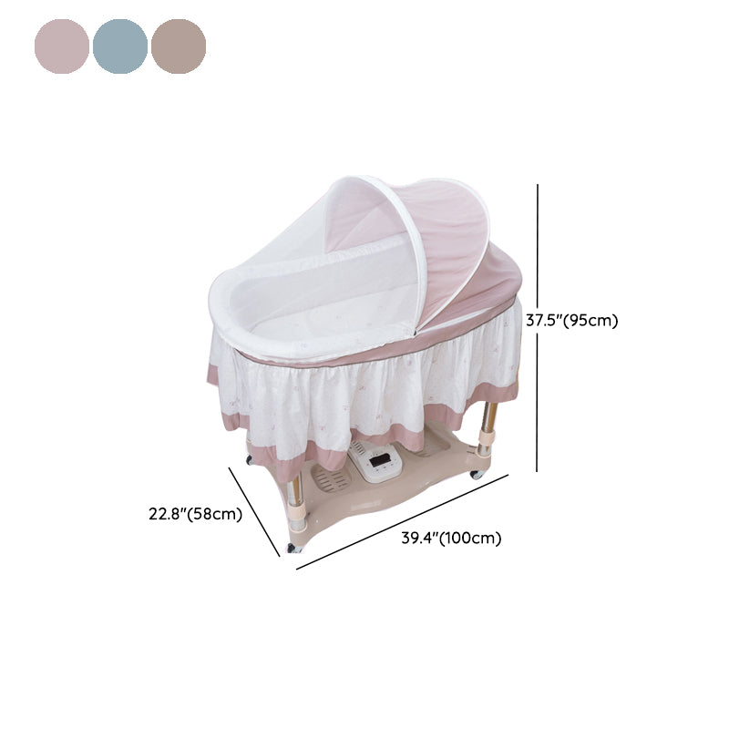 Contrast Color Contemporary Nursery Bed Plastic Baby Crib with Casters