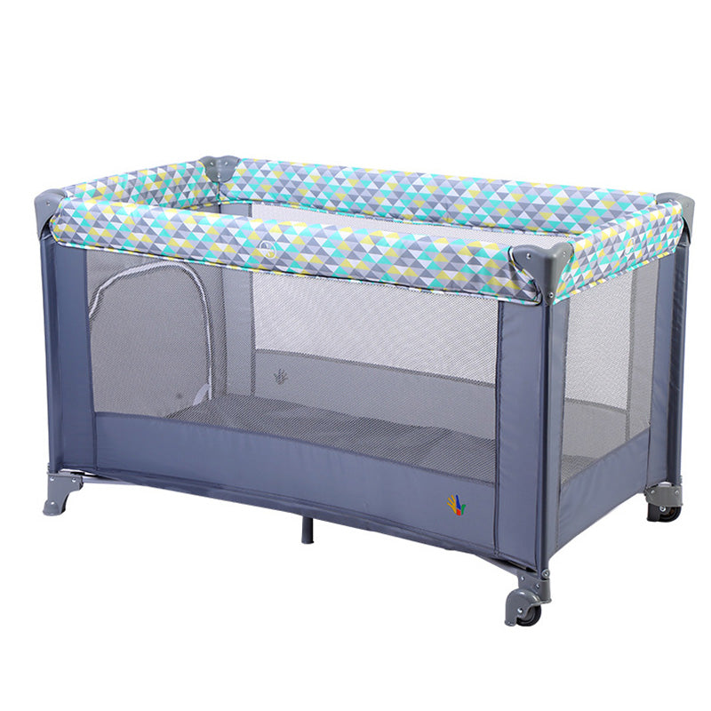 Modern Plastic Nursery Bed Color Matching Casters Crib with Adjustable Height