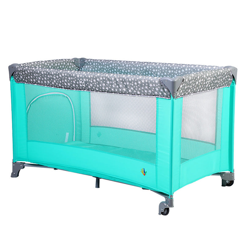 Modern Plastic Nursery Bed Color Matching Casters Crib with Adjustable Height