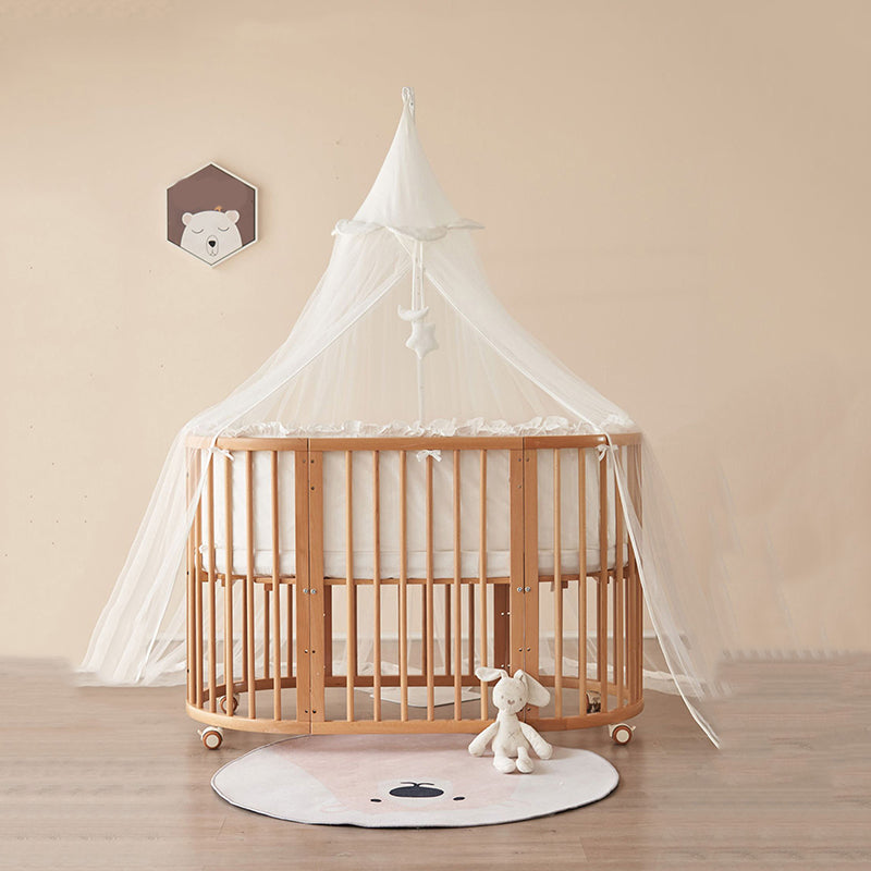 Solid Wood Crib Cradle Natural and White Gliding Crib Cradle