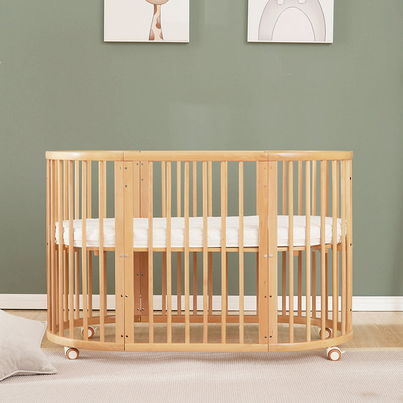 Solid Wood Crib Cradle Natural and White Gliding Crib Cradle