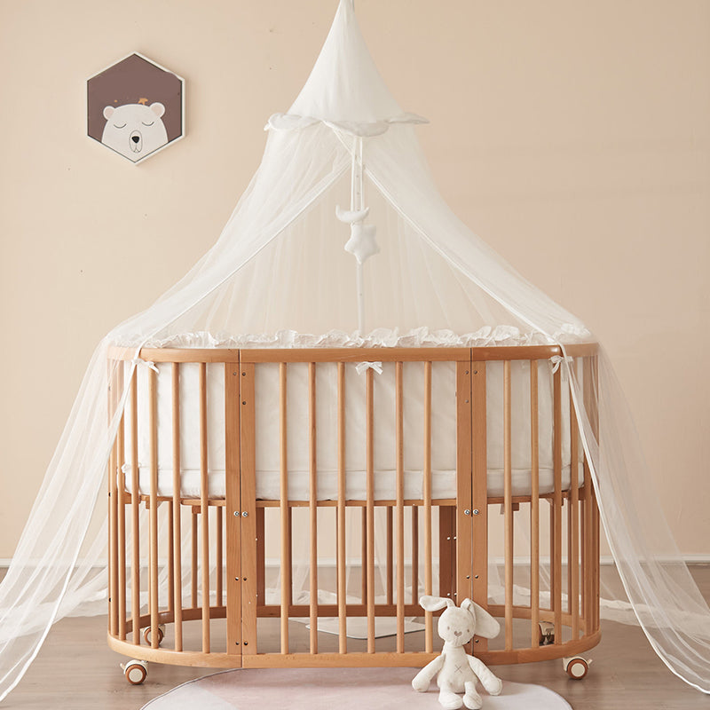 Solid Wood Crib Cradle Natural and White Gliding Crib Cradle