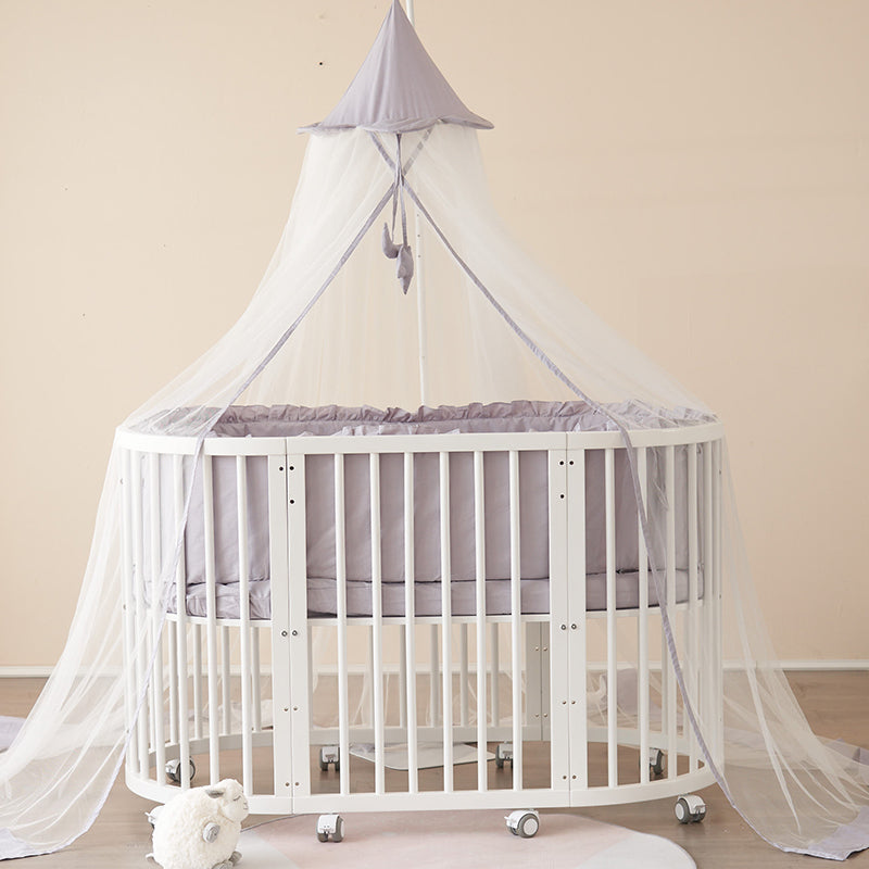 Solid Wood Crib Cradle Natural and White Gliding Crib Cradle