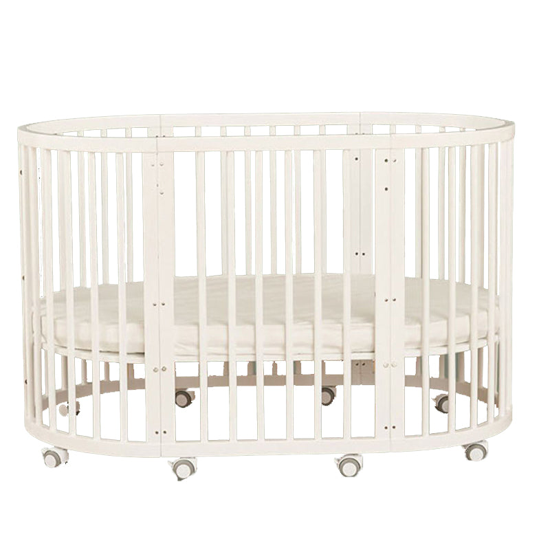 Solid Wood Crib Cradle Natural and White Gliding Crib Cradle